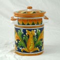 Jar with lid h. 16 cm - Ornato Blu