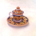 Coffee cup with lid - Ornato Giallo e Blu