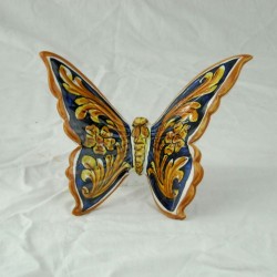 Farfalla 15 x 15 cm - Ornato Giallo e Blu