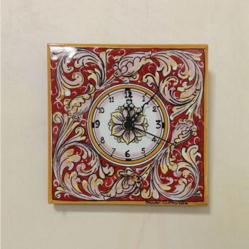 Orologio murale  20 x 20 cm - Corallo