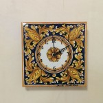 Orologio murale  20 x 20 cm - Ornato Giallo e Blu