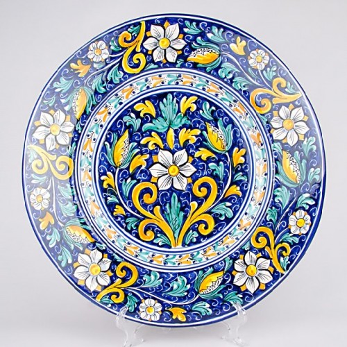 Piatto falda diametro 45 cm - Fiore Blu