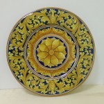 Piatto falda diametro 45 cm - Ornato Giallo e Blu