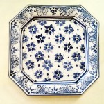 Octagonal plate 20 x 20 cm - Fiorellini Blu