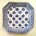 Octagonal plate 20 x 20 cm - Fiorellini Blu