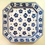 Octagonal plate 20 x 20 cm - Fiorellini Blu