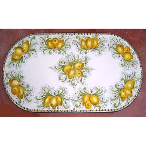 Tavolo Ovale in Pietra Lavica 160 x 80 cm - Limoni