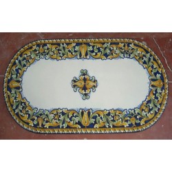 Tavolo Ovale in Pietra Lavica 180 x 90 cm - Ornato Blu