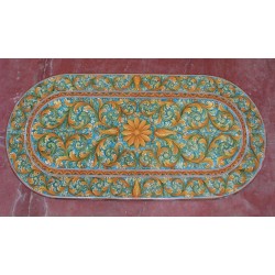 Tavolo Ovale in Pietra Lavica 220 x 110 cm - Ornato Verde