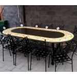 Tavolo Ovale in Pietra Lavica 240 x 120 cm - Volute