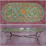 Tavolo Ovale in Pietra Lavica 260 x 130 cm - Ornato Verde