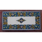 Tavolo Rettangolare in Pietra Lavica 180 x 90 cm - Fiore Blu