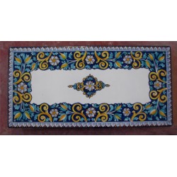 Tavolo Rettangolare in Pietra Lavica 180 x 90 cm - Fiore Blu