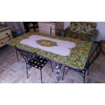 Tavolo Rettangolare in Pietra Lavica 180 x 90 cm - Ornato Verde