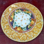 Tavolo Tondo in Pietra Lavica diametro 150 cm - Frutta con fascia