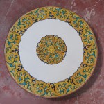 Tavolo Tondo in Pietra Lavica diametro 110 cm - Enna a Fascia