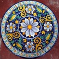 Round  Lava stone Table diameter 60 cm - Fiore Blu