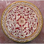 Tavolo Tondo in Pietra Lavica diametro 80 cm - Rubino