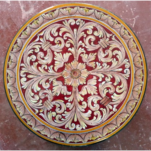 Tavolo Tondo in Pietra Lavica diametro 80 cm - Rubino