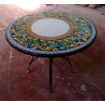 Tavolo Tondo in Pietra Lavica diametro 100 cm -  Ornato settecentesco