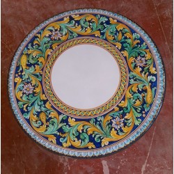 Tavolo Tondo in Pietra Lavica diametro 100 cm -  Ornato settecentesco