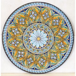 Tavolo Tondo in Pietra Lavica diametro 150 cm - Rosone con Ovali