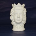 Ceramic Head Woman h. 14 cm - Glossy white