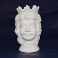Ceramic Head Man h. 14 cm - Glossy white