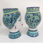 Coppia teste h. 35 cm. - Decoro Ortensia