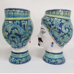 Coppia teste h. 35 cm. - Decoro Ortensia